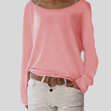 Alexa - Edler leichter Pullover mit Rundhalsausschnitt – Rosa
