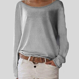 Alexa - Edler leichter Pullover mit Rundhalsausschnitt – Grau