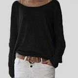 Alexa - Edler leichter Pullover mit Rundhalsausschnitt – Schwarz