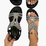 Boho Style Orthopedic Sandals für Frauen – Comfort & Style – Schwarz