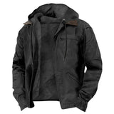 Magnus | jacke mit reibverschluss und kapuze – Schwarz