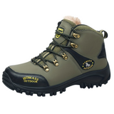 Winterschuhe Herren | Schnür-Wanderschuhe Mit Profilsohle – Grün mit Futter