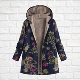 Oriana - Statement-Jacke mit Kapuze – Marineblau