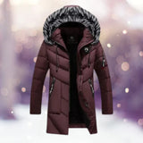 Jürgen - thermoparka mit pelzkragen, klassische windjacken – Weinrot