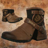 Klauso – stylische vintage-herrenstiefel – Brun