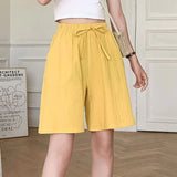 Greta | Weite Leinenhose – Gelb