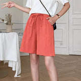 Greta | Weite Leinenhose – Rot