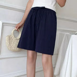 Greta | Weite Leinenhose – Dunkelblau