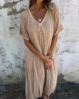 Marieke | Unser beliebtestes Boho-Sommerkleid – Beige