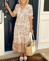 Linda | Aufsehenerregendes Sommerkleid – Beige