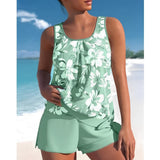 Delice - Tankini-Set mit Blumendruck – Grün