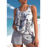 Delice - Tankini-Set mit Blumendruck – Weiß