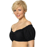 Damen Schulterfrei Oktoberfest Dirndl Bluse – Schwarz