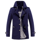 Eleganter Trenchcoat für Herren – Dunkelblau