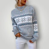 Damen Winterpullover | Warmer, bequemer Langarmpullover – Blau
