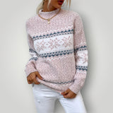 Damen Winterpullover | Warmer, bequemer Langarmpullover – Hellrosa