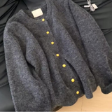 Isaura Fuzzy-Strickjacke – Grau