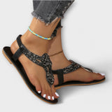 Orthopädische Sandalen mit Kristallen – Schwarz