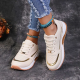 Damen-Walkingschuhe mit Leichtbauweise | neutrale Form – Beige