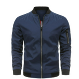 Herrenübergangsjacke mit Reißverschluss | Standardform – Blau