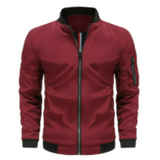 Herrenübergangsjacke mit Reißverschluss | Standardform – Rot