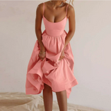 Damen Kleid Midi | A-Linien Schnitt und ärmellose Ausführung – Rosa
