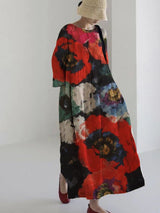 Victoria | Premium Floral Kleid – Rot