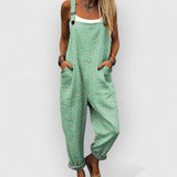Blythe | Damen Vintage Floral Weitbeiniger Jumpsuit – Mehrfarbig