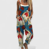 Alice | Vintage Weitbeiniger Jumpsuit – Mehrfarbig