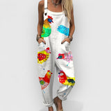 Amabel | Vintage Weitbeiniger Jumpsuit – Mehrfarbig