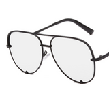 Aviator Sonnenbrille Verspiegelten Gläsern für Damen – Schwarz Durchsichtig