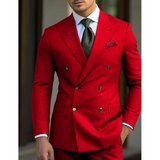 Herren Moderne und Bequem Hochzeitsgast Anzug  | Zweiteilig – Rot