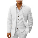 Herren Sommer Hochzeitsgast Anzug | Dreiteiliges – Weiß