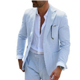 Herren Sommer Zweireihiger Hochzeitsgastanzug | 2-Teilig – Blau