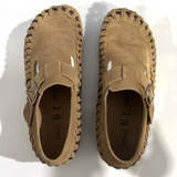Unisex Stylisch Geflochten Detail Schuhe | Flach – Braun