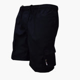 Herren Cargo Shorts mit Taschen und Kordelzug für Sommer – Schwarz