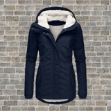 Elsie belle - neue plissierte kapuzenjacke aus baumwolle – Marineblau