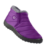Winterschuhe Damen| Flach Knöchelhoch Mit Rundkappe – Lila