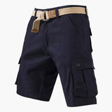 Herren Cargo Shorts mit Reißverschluss und vielen Taschen – Blau