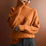 Eileen - Kuscheliger Damen-Rollkragenpullover aus Kaschmir – Orange