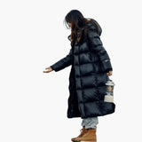 Daunen Winterjacke für Damen – Schwarz