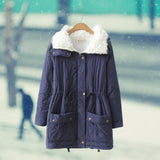 Yinara - fleece-winterjacke für damen – Dunkelblau