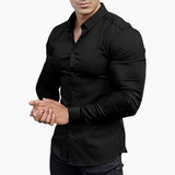Slim-Fit Hemd für Herren – Schwarz