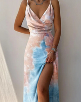 Myrtle - langes fliebendes kleid – Rosa