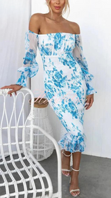 Dahlia - Midi-Kleid – Blau