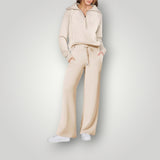 Amelia | Weites Bein Lounge Zweiteiliges Set – Beige