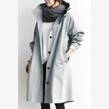 DuraCoat Winddichte Langjacke mit Kapuze – Himmelblau