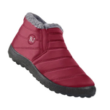 Winterschuhe Damen| Flach Knöchelhoch Mit Rundkappe – Rot