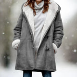 Adelaida | Warmer und Stilvoller Fleece Mantel – Grau