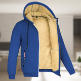 Sadi - Lässige Herren Winterjacke mit Kapuze und Fleece – Königsblau